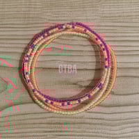 Image 1 of 4 Piece Glass Beaded Anklet Set, Stacking Ankle Bracelets, Beaded Anklets, Ankle Bracelets