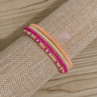 Image 4 of 4 Piece Glass Beaded Anklet Set, Stacking Ankle Bracelets, Beaded Anklets, Ankle Bracelets