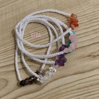 Image 3 of Beaded Crystal Chip Anklet, Seed Beads Minimalist Anklet, Natural Stone Dainty Anklet, Healing 