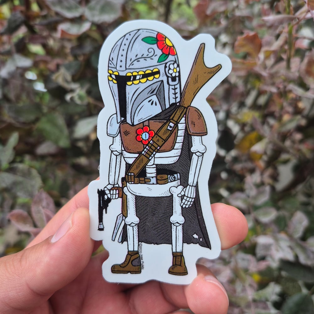 Mando Calavera Clear Vinyl Sticker