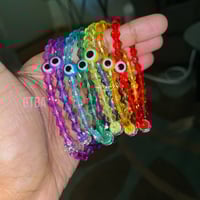 Image 4 of Colorful Evil Eye Bracelet, Beaded Evil Eye Bracelets, Stackable Evil Eye Bracelet, Good Luck Eye Br