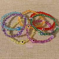 Image 1 of Colorful Evil Eye Bracelet, Beaded Evil Eye Bracelets, Stackable Evil Eye Bracelet, Good Luck Eye Br