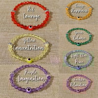 Image 2 of Colorful Evil Eye Bracelet, Beaded Evil Eye Bracelets, Stackable Evil Eye Bracelet, Good Luck Eye Br