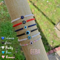 Image 4 of Dainty Evil Eye Bracelet, Beaded Evil Eye Bracelets, Stackable Evil Eye Bracelet, Good Luck Eye 