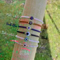 Image 3 of Dainty Evil Eye Bracelet, Beaded Evil Eye Bracelets, Stackable Evil Eye Bracelet, Good Luck Eye 