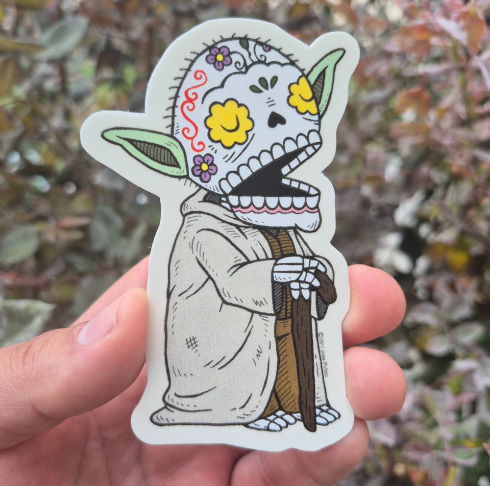 Yoda Calavera Clear Vinyl Sticker