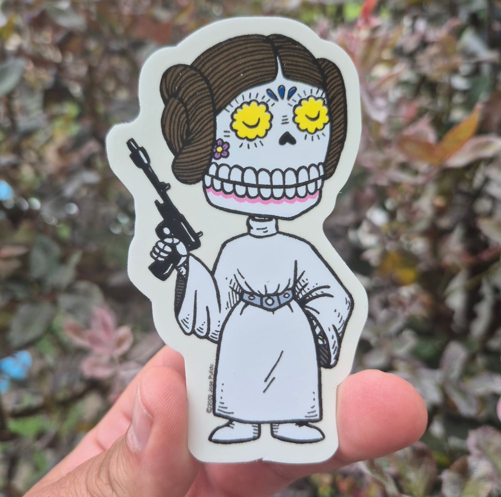 Leia Calavera Clear Vinyl Sticker