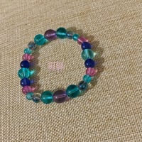 Image 2 of Colorful Glass Bead Bracelet, Boho Style, Stretch Bracelet for women, Multicolored stacking bracelet