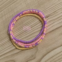 Image 2 of 4 Piece Glass Beaded Anklet Set, Stacking Ankle Bracelets, Beaded Anklets, Ankle Bracelets, Assorted