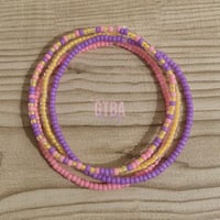 Image 1 of 4 Piece Glass Beaded Anklet Set, Stacking Ankle Bracelets, Beaded Anklets, Ankle Bracelets, Assorted