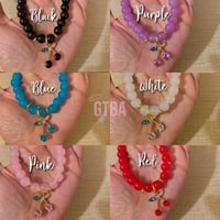 Image 2 of Cherry Charm Bracelet, Cherry Bracelet, Cherry Beaded Bracelet, Bling Bracelet, Fruit Bracelet