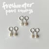 freshwater pearl huggie hoop earrings