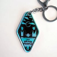 Image 2 of Anakin, Obi wan and Yoda - "I See Dead  People" Holographic  - color changing Keychain