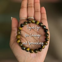 Image 1 of 8 mm Tiger Eye Bracelet for Men, Gemstone Bracelet for Women, Beaded Bracelet, Tiger Eye Jewelry