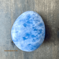 Image 3 of Blue Calcite Palm Stones, Blue Calcite, For calm, clarity, and authentic expression 