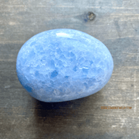 Image 5 of Blue Calcite Palm Stones, Blue Calcite, For calm, clarity, and authentic expression 