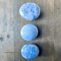 Image 4 of Blue Calcite Palm Stones, Blue Calcite, For calm, clarity, and authentic expression 