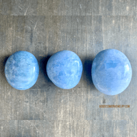 Image 7 of Blue Calcite Palm Stones, Blue Calcite, For calm, clarity, and authentic expression 