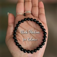 Image 1 of Black Obsidian Bracelet 6mm 8mm, Protection Bracelet, Positive Energy Bracelet for Men Women