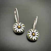 Image 1 of Daisy Hoops, gold center.