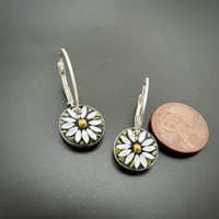 Image 2 of Daisy Hoops, gold center.
