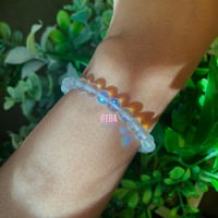 Image 2 of Angel Aura Quartz Bracelet, Rainbow Aura Quartz Gemstone Stretch, Mystic Quartz Crystal Bracelet