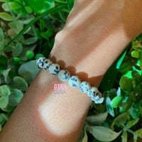 Image 2 of Natural Dalmatian Jasper Stone Bracelet, Dalmatian Jasper Bracelet, Minimalist, Positivity Healing 