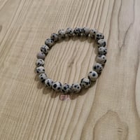 Image 3 of Natural Dalmatian Jasper Stone Bracelet, Dalmatian Jasper Bracelet, Minimalist, Positivity Healing 