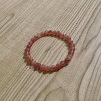 Image 3 of Strawberry Quartz Bracelet, Love Stone, Minimalist Bracelet, Natural Stone, Dainty Bracelet, Healing