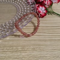Image 4 of Strawberry Quartz Bracelet, Love Stone, Minimalist Bracelet, Natural Stone, Dainty Bracelet, Healing