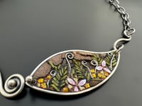 Image 2 of Trillium Leaf Pendant with Leather