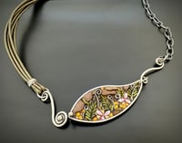 Image 3 of Trillium Leaf Pendant with Leather