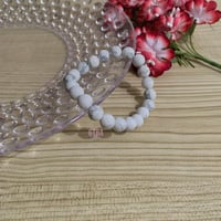 Image 4 of Howlite Beaded Bracelet, Howlite Crystal Bead Bracelet, Howlite Stone Bracelet, Calming Stone
