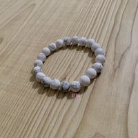 Image 3 of Howlite Beaded Bracelet, Howlite Crystal Bead Bracelet, Howlite Stone Bracelet, Calming Stone