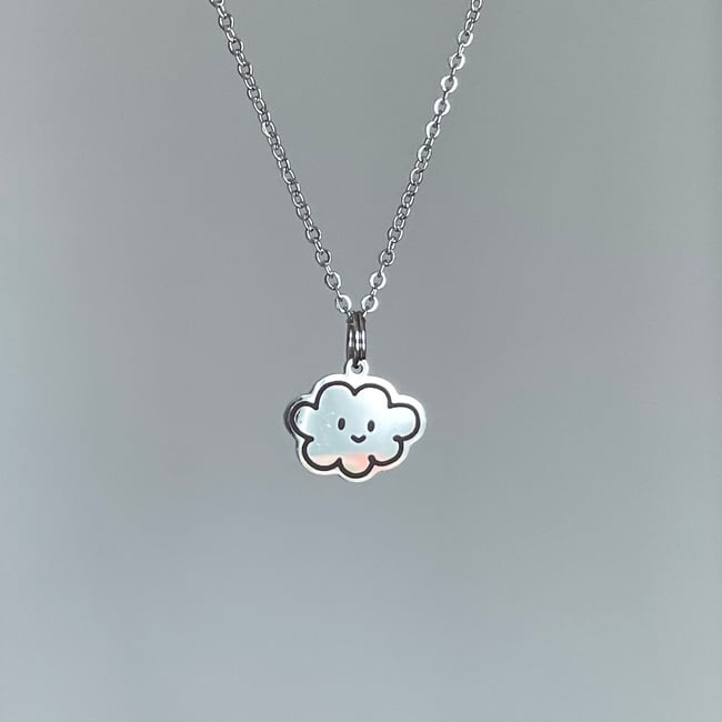 'happy cloud' pendant chain necklace