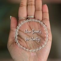 Image 1 of Clear Quartz Bracelet, Clear Quartz Crystal, Natural Stone, Stretch Bracelet, Chakra Balancing, Clar