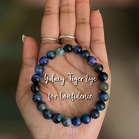 Image 1 of Galaxy Tiger Eye bracelet, Aurora Tiger Eye bracelet, Rainbow Tiger Eye, crystal bracelet