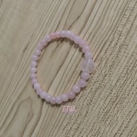Image 3 of Natural Rose Quartz Bracelet, Pink Crystal Bracelet, Healing Crystal, Spiritual Protection, January 
