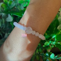 Image 2 of Natural Rose Quartz Bracelet, Pink Crystal Bracelet, Healing Crystal, Spiritual Protection, January 