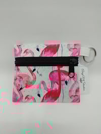 Flamingo key fob pouch