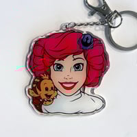 Areil Leia - Princess Leia and Flounder Chewbacca keychain