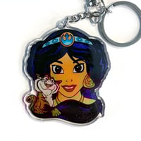 Jasmine Leia - Princess Leia and Rajah Loth Cat keychain