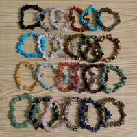 Image 1 of Crystal Chip Bracelets, Crystal Stretchy Chip Bracelet, Chip Gemstone Bracelet, Chip Bracelet