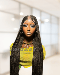 Image 1 of Middle Part Ghana Braid