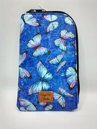 Image 1 of Blue butterflies glasses case 
