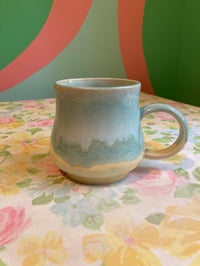 Image 1 of yellow & blue mug