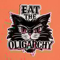 Image 1 of Eat the Oligarchy | Black Cat Sticker