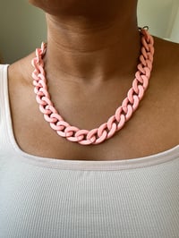 Image 2 of Matte Curb Chain Necklace in Peach