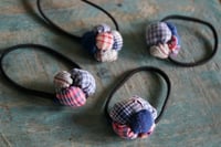 Image 1 of  Fabric Decorated Hair Tie – Vintage Fabric Handmade Hair Accessory