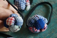 Image 2 of  Fabric Decorated Hair Tie – Vintage Fabric Handmade Hair Accessory